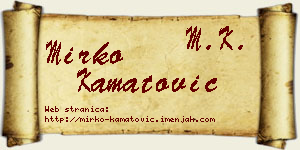 Mirko Kamatović vizit kartica